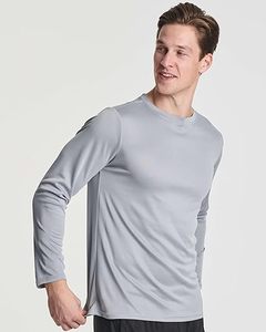 T-shirt à manches longues pour homme, couleur unie, col rond, séchage rapide, tricoté en polyester, coupe décontractée, t-shirt personnalisé - Product Image 5