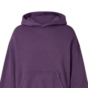Sweat-shirt à capuche unisexe surdimensionné en polaire violet, coupe classique, couleur unie, décontracté, pour l'automne - Product Image 3