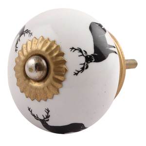 Handmade Black Ceramic Standing Rein Deer Kid Drawer Knobs Dresser Cabinet <b>Pulls</b> Kitchen Cupboard Door Handles Online Wholesale - Product Image 3