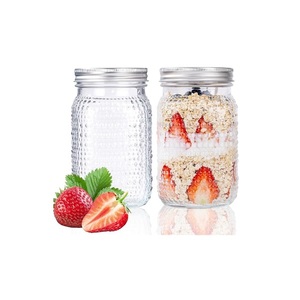 Ensemble de 2 pots en verre transparent avec couvercles et anneaux, utilisés pour la mise en conserve, la préparation de cornichons, les jus, les confitures, la gelée, taille quart (32 onces) - Product Image 6