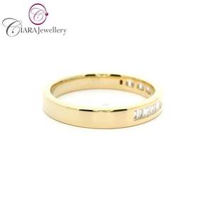 Classique 18K AU750 Solide Blanc Jaune Or Alliance Naturel Canal Ensemble Baguette Diamants Usine Directe pour Les Occasions De Fête - Product Image 6