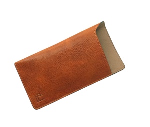 Étui à lunettes de luxe Castello marron en cuir de vachette véritable huilé, fait main, fermeture ouverte, faible MOQ, article très demandé, portefeuilles - Product Image 4