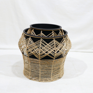 New Design Plastic Wicker Zigzag Pot Durable Waterproof Garden <b>Flower</b> <b>Basket</b> Set - Product Image 3