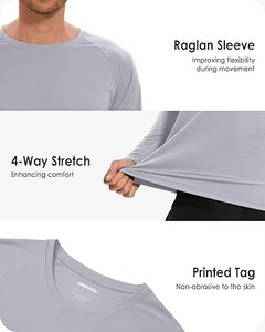 Chemises de protection solaire UPF 50+ pour hommes de qualité supérieure, manches longues, légères, séchage rapide - Product Image 6