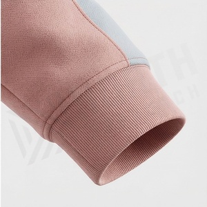 Unisex <b>Pink</b> Color Blocking <b>Tracksuit</b> Hooded Zipper Full Sleeve Casual Sportswear Adult Autumn Wear - Product Image 6