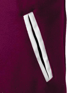 <b>Men's</b> Purple Varsity <b>Jacket</b> <b>White</b> Sleeves Button Closure Preppy Style Autumn Wear Regular Fit - Product Image 6
