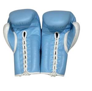 Gants de boxe Fly Superlace X Baby Blue à lacets pour entraînement et sparring professionnel 8oz-16oz - Product Image 3