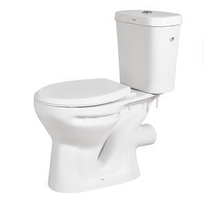 Distribuidor confiable de origen indio que vende inodoros de dos piezas, modernos y elegantes, de suelo, redondos, para baño, en venta. - Product Image 1