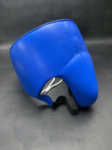 Conjunto de Boxeo Profesional de Estilo Moderno, Guantes, Protector de Cabeza y Protector Inguinal, Equipo de Entrenamiento y Sparring de Cuero Azul Premium - Product Image 5