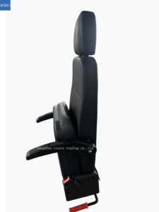 Siège de médecin <span class=keywords><strong>pivotant</strong></span> universel en PVC avec <span class=keywords><strong>ceinture</strong></span> de sécurité à trois points pliable et conception imperméable pour utilisation en fourgonnette et en ambulance - Product Image 3