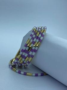 Smart Jewelry Eco-Friendly Hand-painted Full Design Customized Unique Stylish Resin Seed Beads Rose Gold <b>Bangle</b> <b>Bracelet</b> Small - Product Image 3