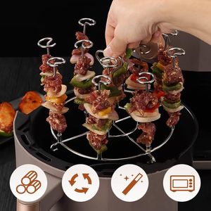 Brochetas Reutilizables de Acero Inoxidable, Palitos Metálicos Verticales para Asar en Freidora de Aire, Accesorios para Barbacoa - Product Image 3