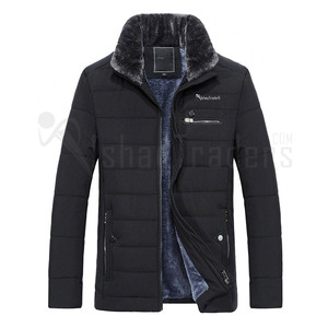 Blouson matelassé respirant et écologique pour homme, coupe slim, col montant, fermeture éclair frontale, coupe-vent, longueur standard, idéal pour l'automne - Product Image 2
