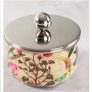 Tazón de Metal con Diseño Impreso de Moda, Elegante Tazón para Servir Frutas, Decoración de Mesa, Tazón para Servir Helado con Tapa - Product Image 1