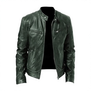 <b>Men's</b> Black Leather Canvas Winter <b>Jacket</b> Full Sleeve Waterproof Breathable <b>Lightweight</b> Handmade Custom Front Outdoor Racer - Product Image 3