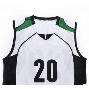 Ensemble d'uniformes de volley-ball unisexes personnalisés, sublimés, 100% polyester, maillot en mesh, shorts, col rond, poches, taille élastique, nom et numéro - Product Image 3