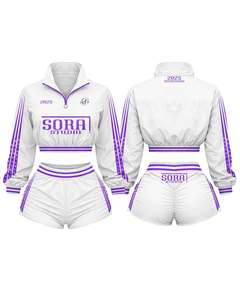 2026 TAHAD Trendy Custom Women Cropped Windbreaker Tracksuit Quarter Zip Jacket Shorts <b>Set</b> OEM Private Label Sportswear - Product Image 3