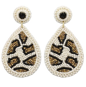 Boucles d'oreilles en forme de goutte d'eau faites à la main avec motif léopard, style bohème pour femmes, bijoux de fête, boucles d'oreilles pendantes - Product Image 1