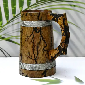 Tasse à eau en bois élégante pour la décoration rustique de la maison, service de repas et de boissons traditionnels, et marchés d'exportation pour les grossistes - Product Image 1