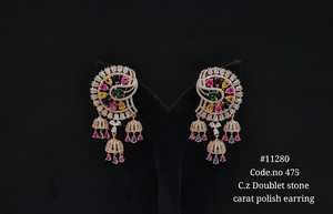 Pendientes Colgantes 11280 con Circonita Cúbica, Baño de Oro Rosa, Piedra Doble, Joyería para Fiestas, Bodas, Regalo para Mujer - Product Image 2
