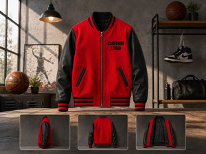 Veste de sport respirante coupe-vent sur mesure de haute qualité pour hommes, manches en cuir, streetwear, grande taille, personnalisable - Product Image 1