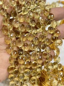 Cuentas facetadas de cuarzo natural AAA en forma de corazón, tamaño 6-7 mm aprox. Cadena de 8 Pulgadas - Product Image 5