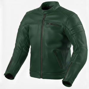 Nouvelle veste de motard matelassée en cuir 100 % véritable pour homme, style rétro vintage rouge, zippée, collection 2026 - Product Image 2
