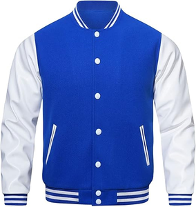 Unisex Customizable Geometric <b>Patchwork</b> Varsity Baseball Bomber <b>Jacket</b> Wool Body Front Logo School Letterman <b>Jacket</b> Various - Product Image 1