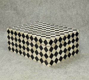 Handmade Natural Bone Inlay Wood Jewelry <b>Box</b> Chevron Design Rectangle Keepsake for Women & Girls for Home Decor & <b>Gift</b> - Product Image 5