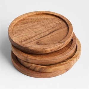 Posavasos Redondos de Madera, Duraderos, Clásicos, Hechos a Mano, para Tazas de Café y Té - Product Image 1