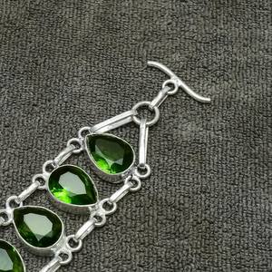 กำไลข้อมือพลอยเพอริดอท ทำมือ เงินแท้ 925 เครื่องประดับพลอยสีเขียวธรรมชาติ กำไลข้อมือผู้หญิง ของขวัญ - Product Image 3