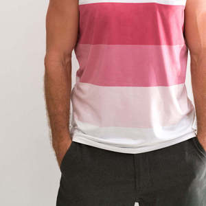 เสื้อกล้ามคอวีผู้ชาย Five B ลายทางสีตัดต่อ มีกระเป๋า ระบายอากาศได้ดี ผ้าถัก ใส่สบายๆ - Product Image 3
