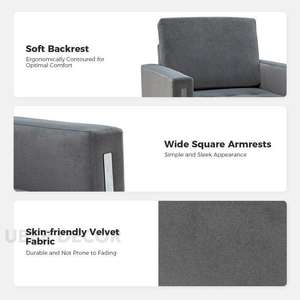 Soreva Chaise d'appoint contemporaine chic et esthétique tuftée Base luge en métal élégante pour le salon - Product Image 1