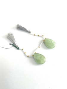 Par de perlas de aguamarina, piedra preciosa natural para la elaboración de joyería fina - Product Image 3