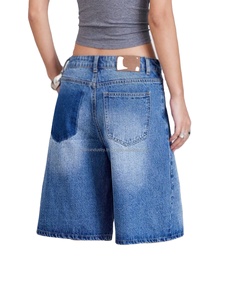 Pantalones cortos de mezclilla de cinco piezas de estilo Retro americano para mujer, colección de verano primavera 2025, adelgazamiento holgado de cintura alta - Product Image 6