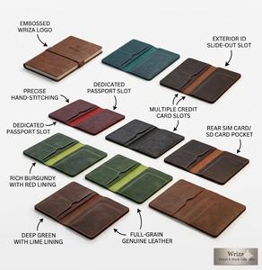 Wriza Slim Vintage Custom Genuine Leather Passport Card <b>Holder</b> for Men Travel <b>Wallet</b> with Crazy Horse Finish No Closure - Product Image 3