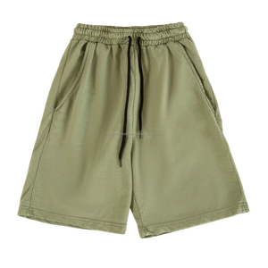 Latest Summer Fashion Solid Casual Men's Custom Designed 100% Cotton Breathable Mid Waist <b>Shorts</b> Loose Fit Drawstring Closure - Product Image 1