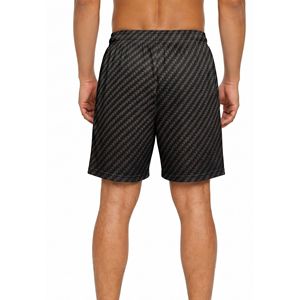 Shorts Deportivos para Hombre al por Mayor, 100% Poliéster Transpirable, con Diseño de Micro Cuadros Texturizados en Negro, de Secado Rápido, con Estampado por Sublimación - Product Image 2