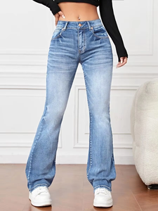 Jean slim pour femme en denim de qualité supérieure, avec fermeture éclair, respirant, fabriqué avec les meilleurs matériaux, service OEM ODM - Product Image 5