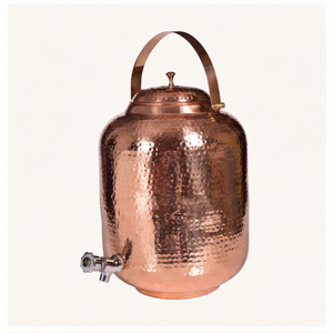 Dispensador de Agua de Cobre Puro Hecho a Mano, con Beneficios Ayurvédicos para la Salud, Tanque de Agua de Cobre, Olla para Agua Matki - Product Image 3