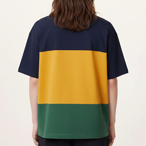 Wholesale High Quality 100% Cotton Eco-Friendly Custom Digital Printed Logo Color Block Loose Fit Breathable Drop Shoulder <b>Shirt</b> - Product Image 6