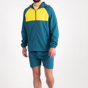 Custom Men 2 Piece <b>Wind</b> <b>Breaker</b> Streetwear Summer Tracksuit Colorblock Short Set Nylon Polyester Windbreaker Shorts Set for Men - Product Image 1