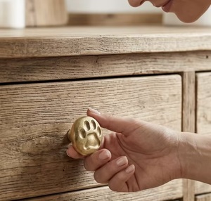 <b>Rustic</b> Industrial Paw Print Cast Iron Eco-Friendly Adjustable Durable Cabinet Knob Furniture Handle Easy Installation for - Product Image 4