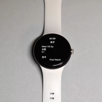 Montre connectée numérique ronde Google Pixel Watch 41 mm avec phases lunaires, GPS, résistance à l'eau 50 bars, bracelet en caoutchouc, unisexe