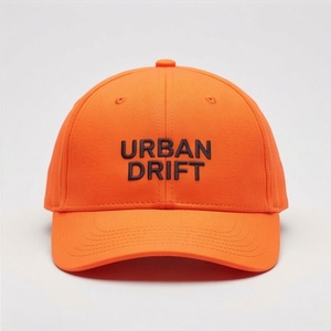 หมวกเบสบอล Urban Drift สีส้ม 6 แผง ปักโลโก้ ทรงฟิต ใส่ได้ทั้งชายหญิง สไตล์สตรีท - Product Image 1
