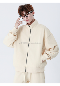 Sudadera con cremallera y cuello levantado informal de gran tamaño de alta calidad, chaqueta con cremallera personalizada para hombres y mujeres, sudaderas con capucha y sudaderas - Product Image 4