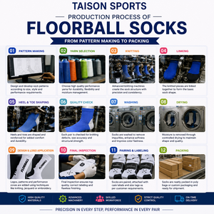 220 GSM Premium Wool/Spandex Floorball <b>Socks</b> <b>Black</b> White Custom Woven Jacquard Design Quick Dry Breathable - Product Image 4