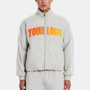 Ensemble de survêtement homme 2026 de qualité supérieure, 100 % coton, imprimé uni, écologique, respirant, longueur genou, veste et short, pour le sport - Product Image 2