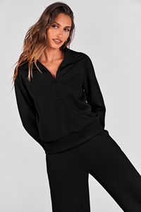 <b>Women</b> Casual <b>Half</b> <b>Zip</b> <b>Sweatshirt</b> and Wide Leg Pants Lounge Set Bulk Supplier - Product Image 6