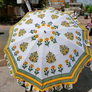 Sombrilla de Jardín Exclusiva Hecha a Mano con Estampado de Bloques, Diseño Bohemio, Protección Solar, de Algodón, Precio al por Mayor - Product Image 3